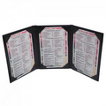 Bonded Leather 3 Fold Panel Pocket Menu Cover (5 1/2"x8 1/2")